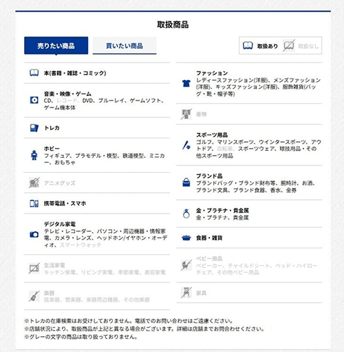 ブックオフ 取扱商品